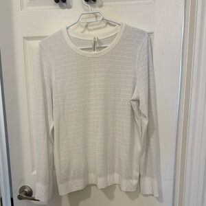 Lululemon White Mesh Long Sleeve Top
